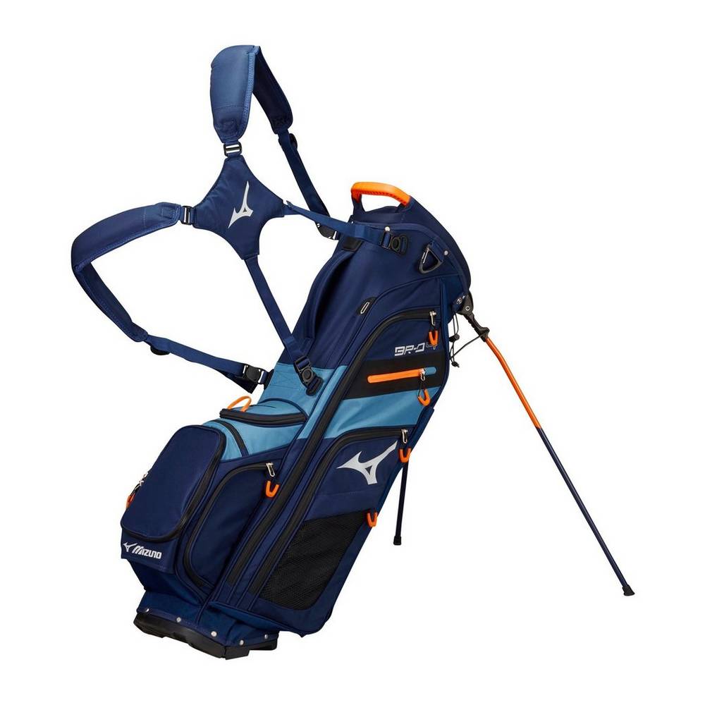 Mizuno Men's BR-D4 6-Way Stand Bag Navy/Grey Blue (240227-CBI)